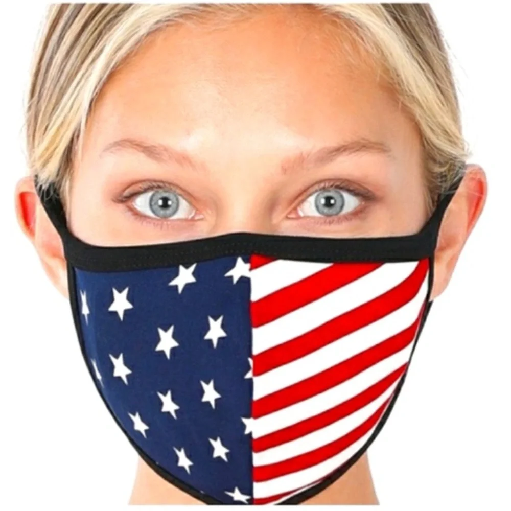 America Flag Face Mask Unisex Color Red White & Blue Size OS